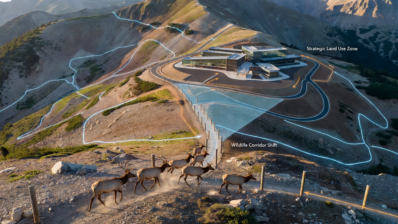 Shifts in Alpine Wildlife Corridors Tied to Strategic Land Use Patterns in High Elevation Developments